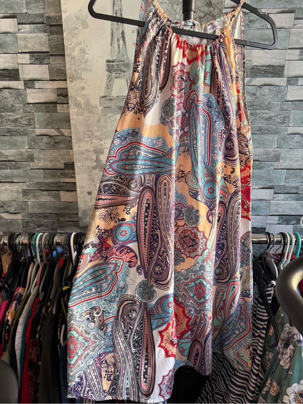 Women’s Paisley Print Halter Dress - Multicolor